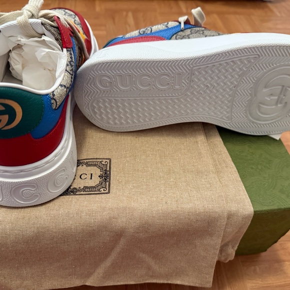 Gucci Red and Yellow Logo Sneakers - Picture 4 of 5